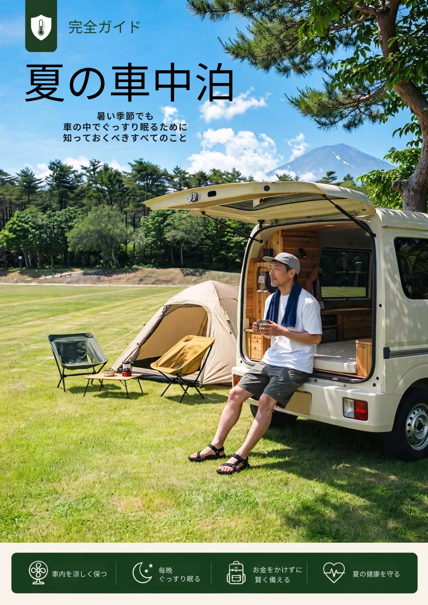 表紙：夏の車中泊完全ガイド